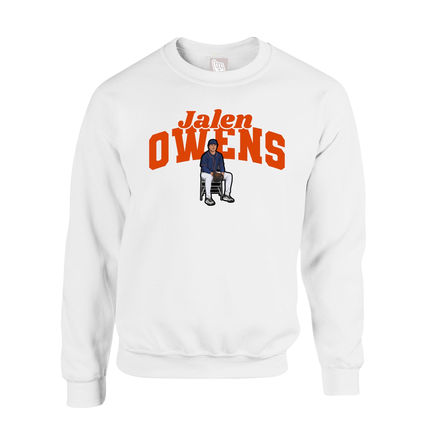 Fleece Crew — Signature Arch in White