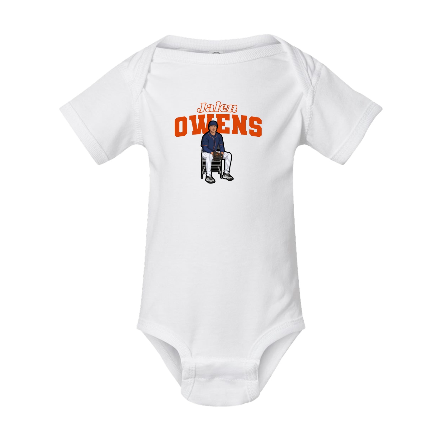 Baby Onesie — Name Arch in White