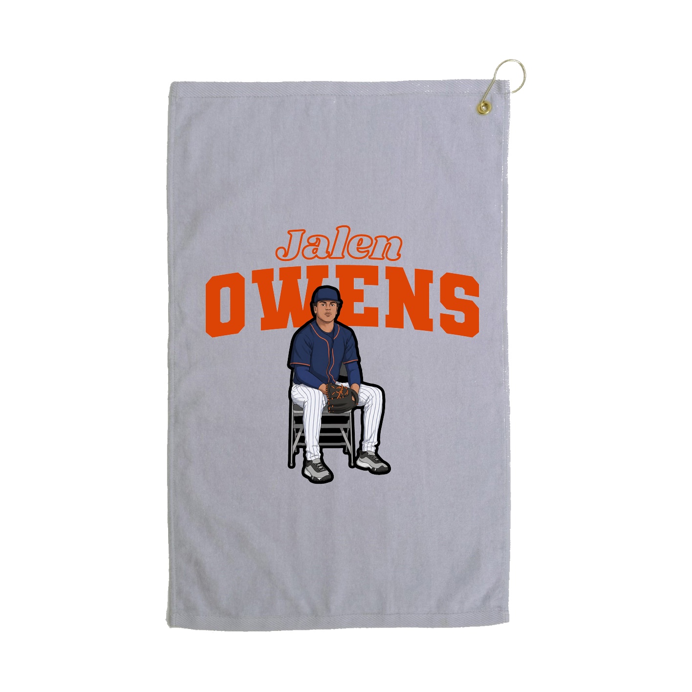 Golf Towel — Name Arch in Grey