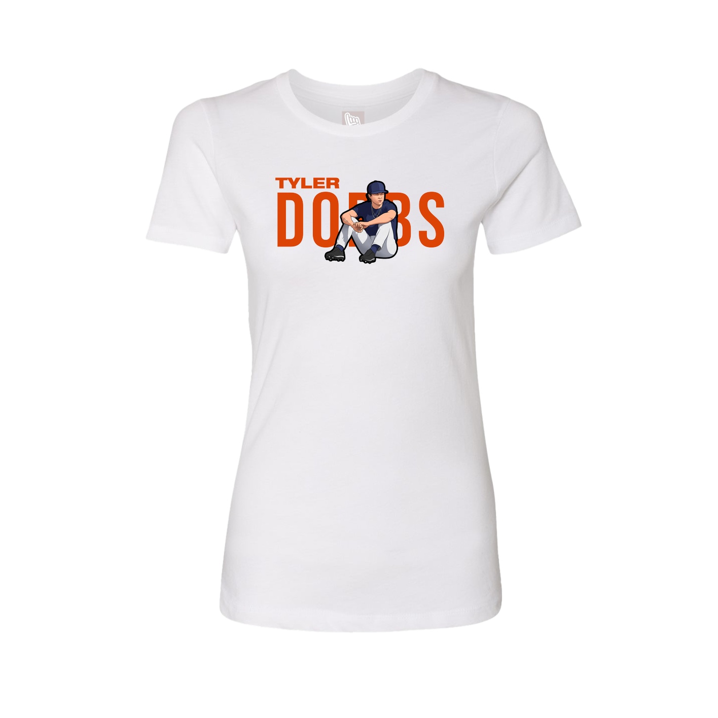 Fitted Women's Tee — Player Name in White
