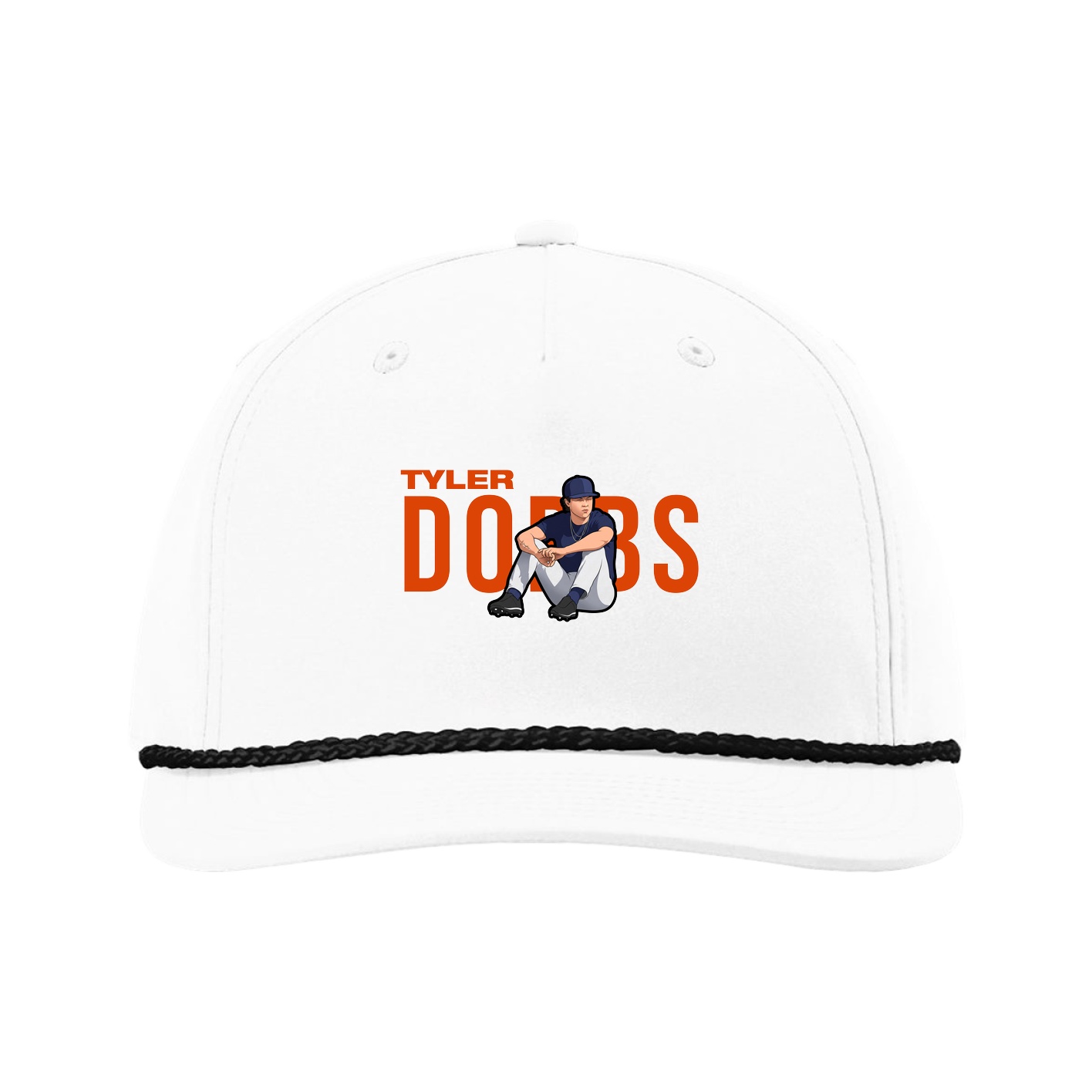 Five-Panel Classic Rope Cap — Player Name in White