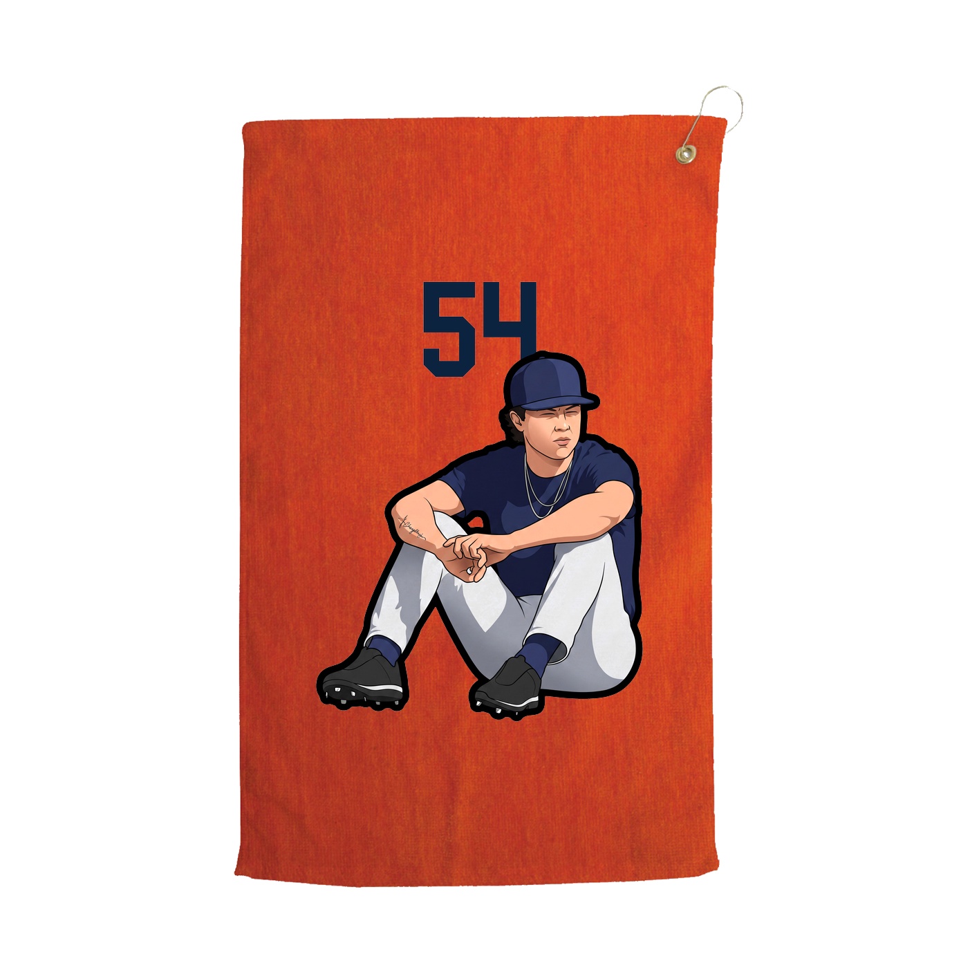 Golf Towel — Number Top in Orange