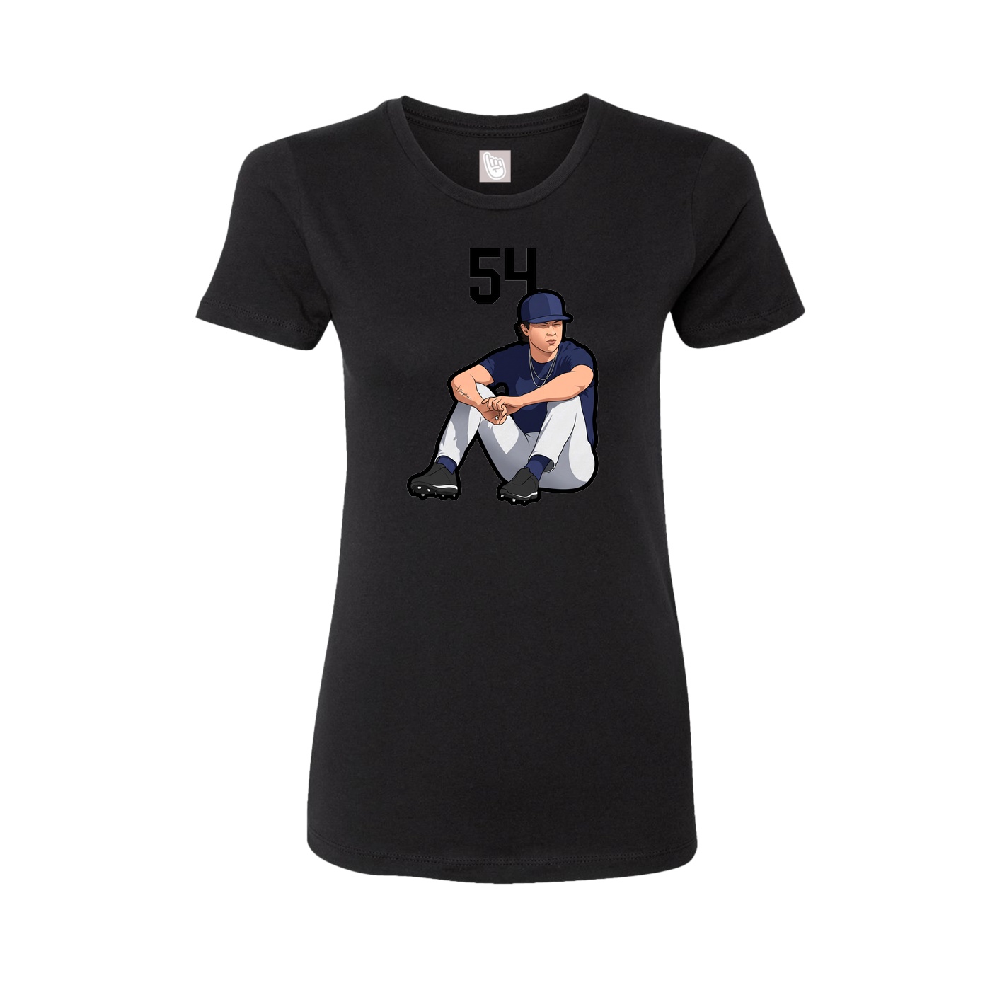 Fitted Women's Tee — Number Top in Black