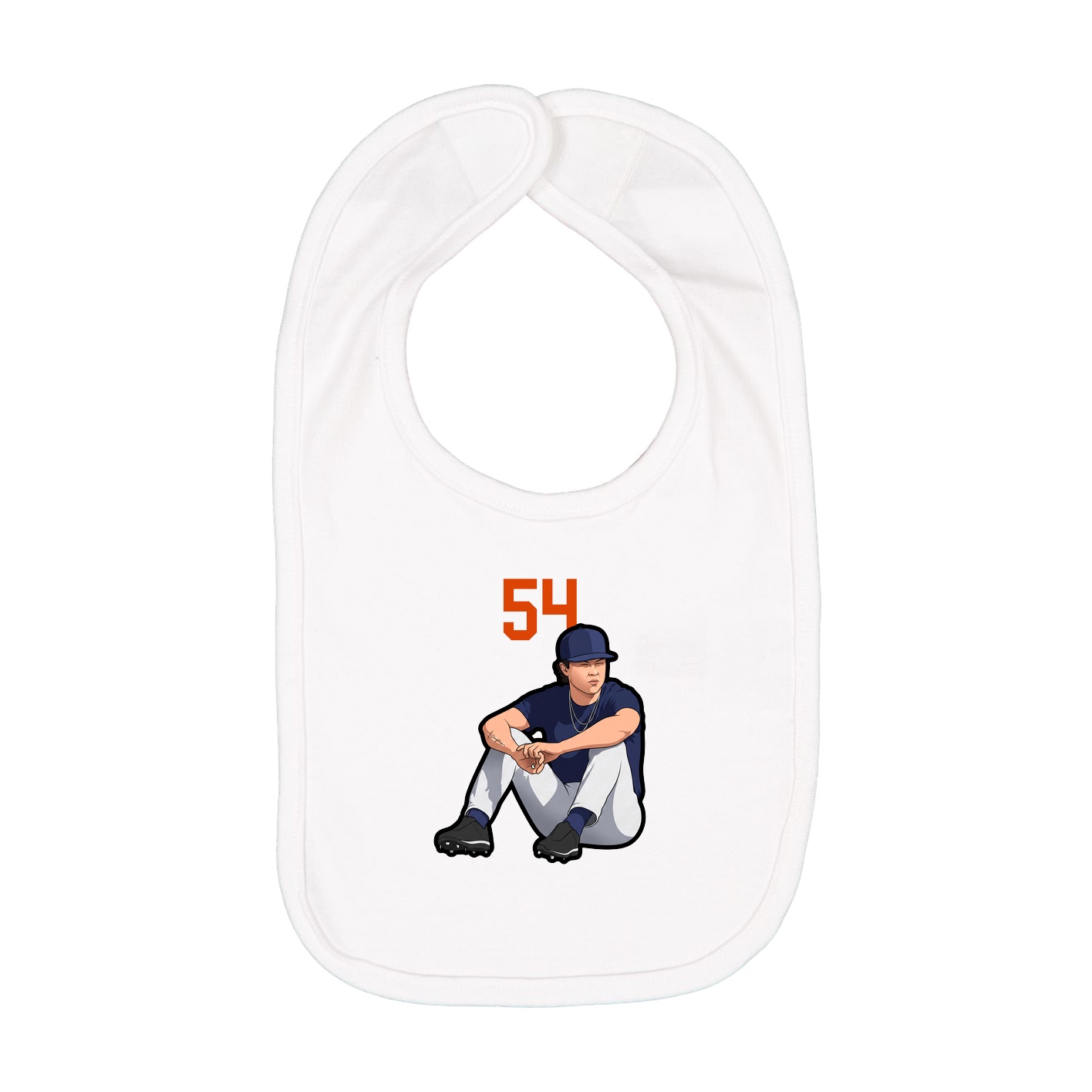 Infant Bib — Number Top in White