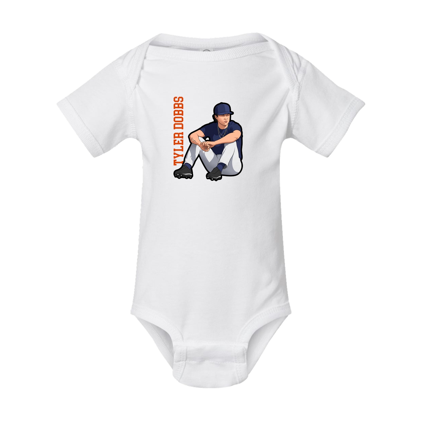 Baby Onesie — Name Vertical in White