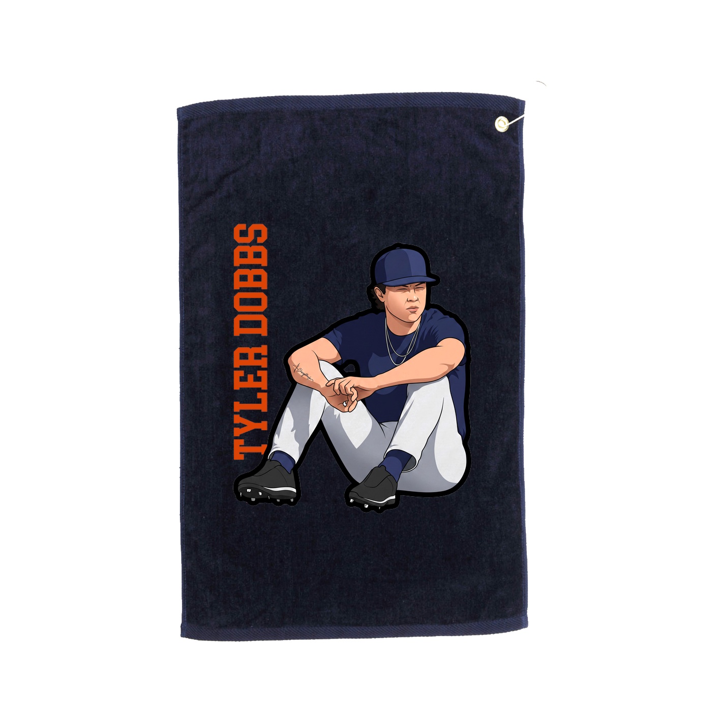 Golf Towel — Name Vertical in Navy