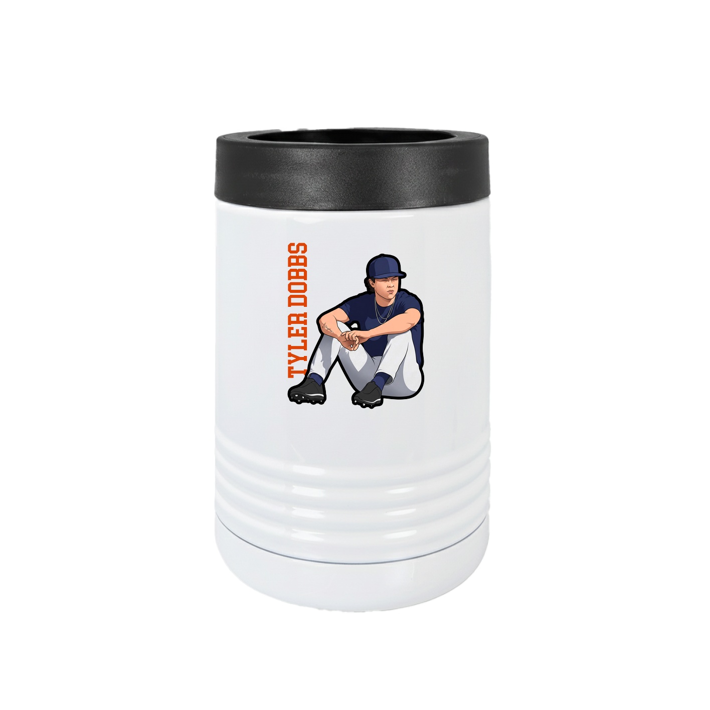 Beverage Holder — Name Vertical in White