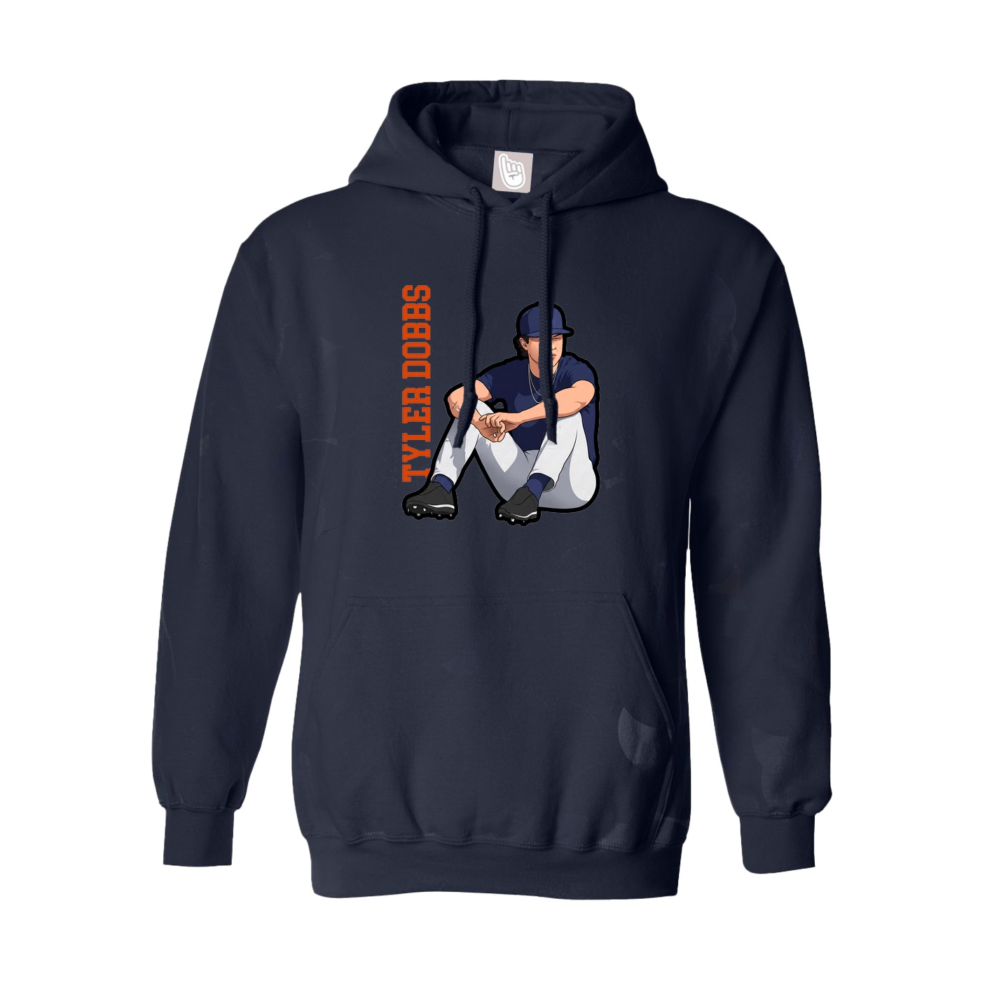 Hoodie — Name Vertical in Navy