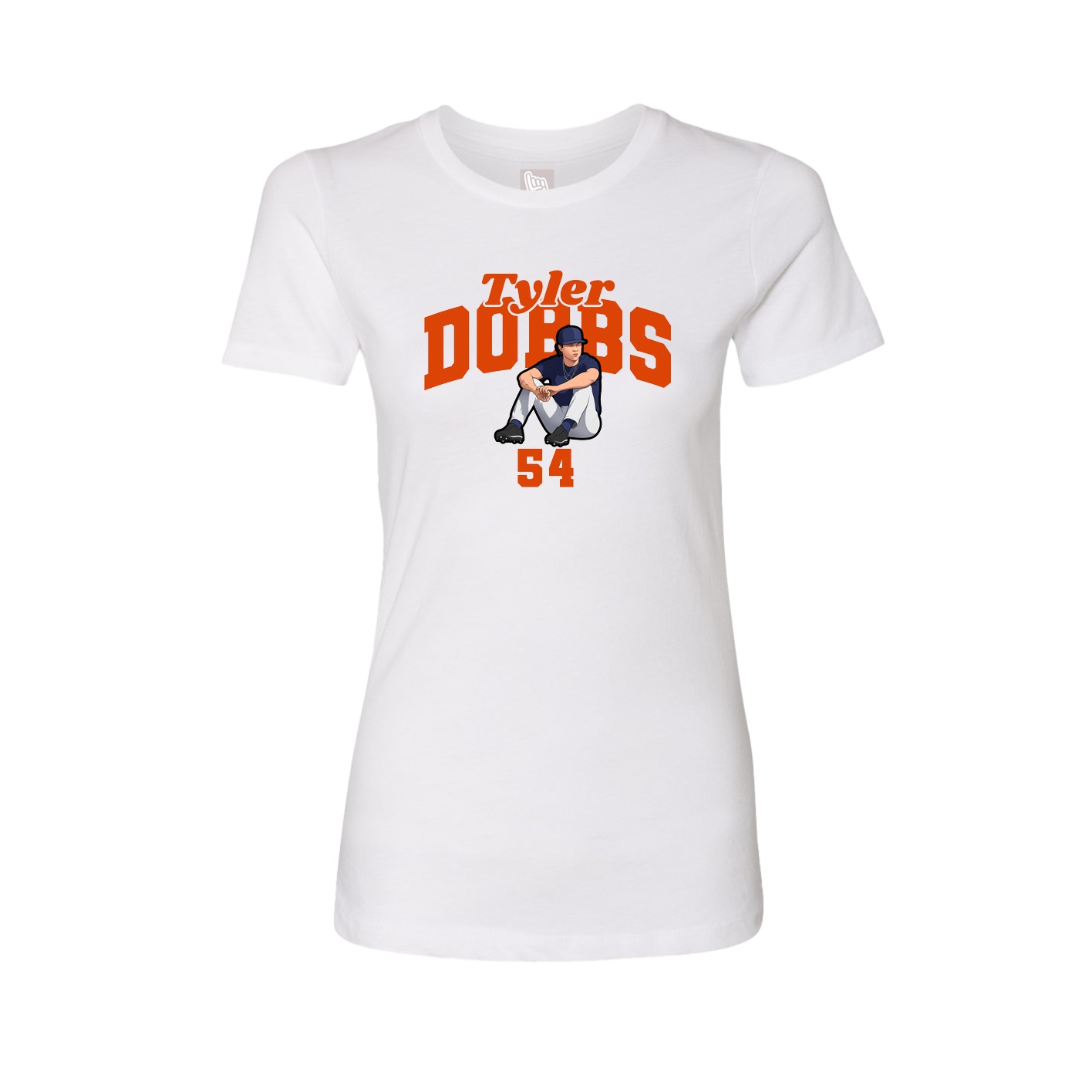 Fitted Women's Tee — Signature Arch in White