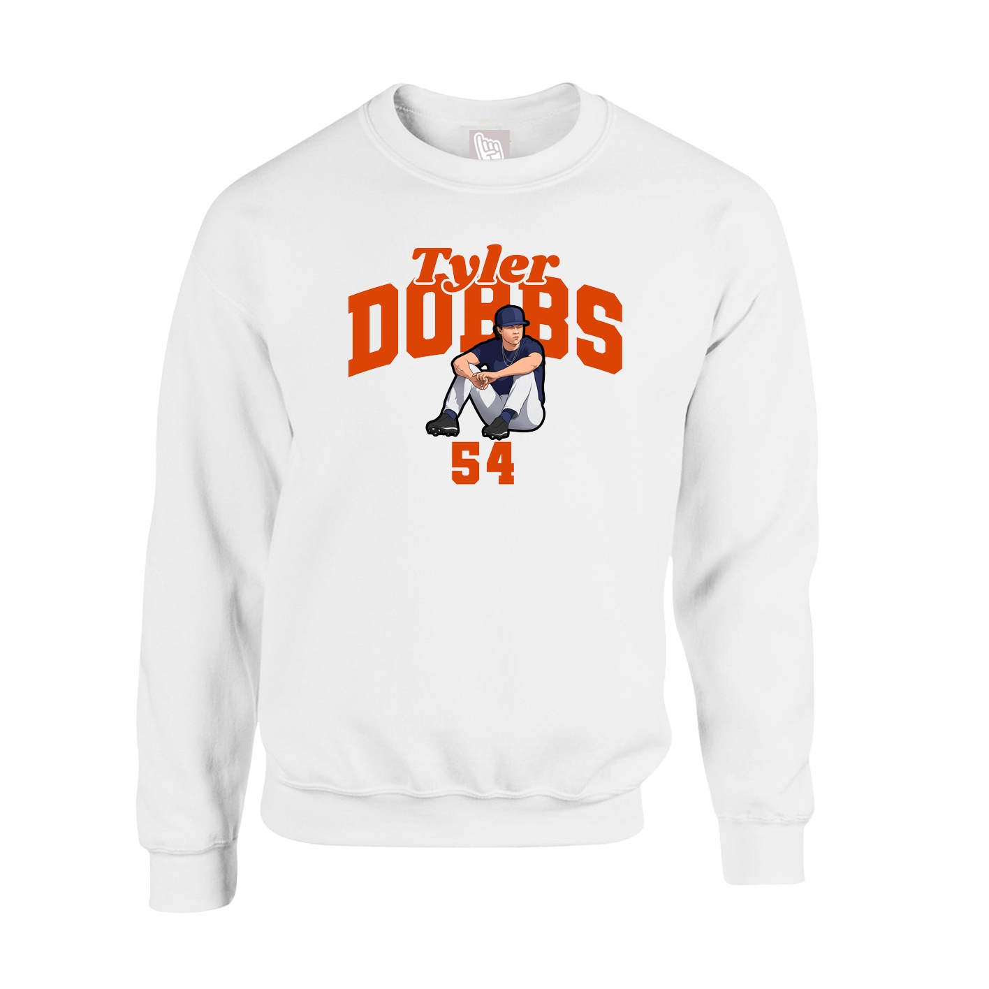 Fleece Crew — Signature Arch in White