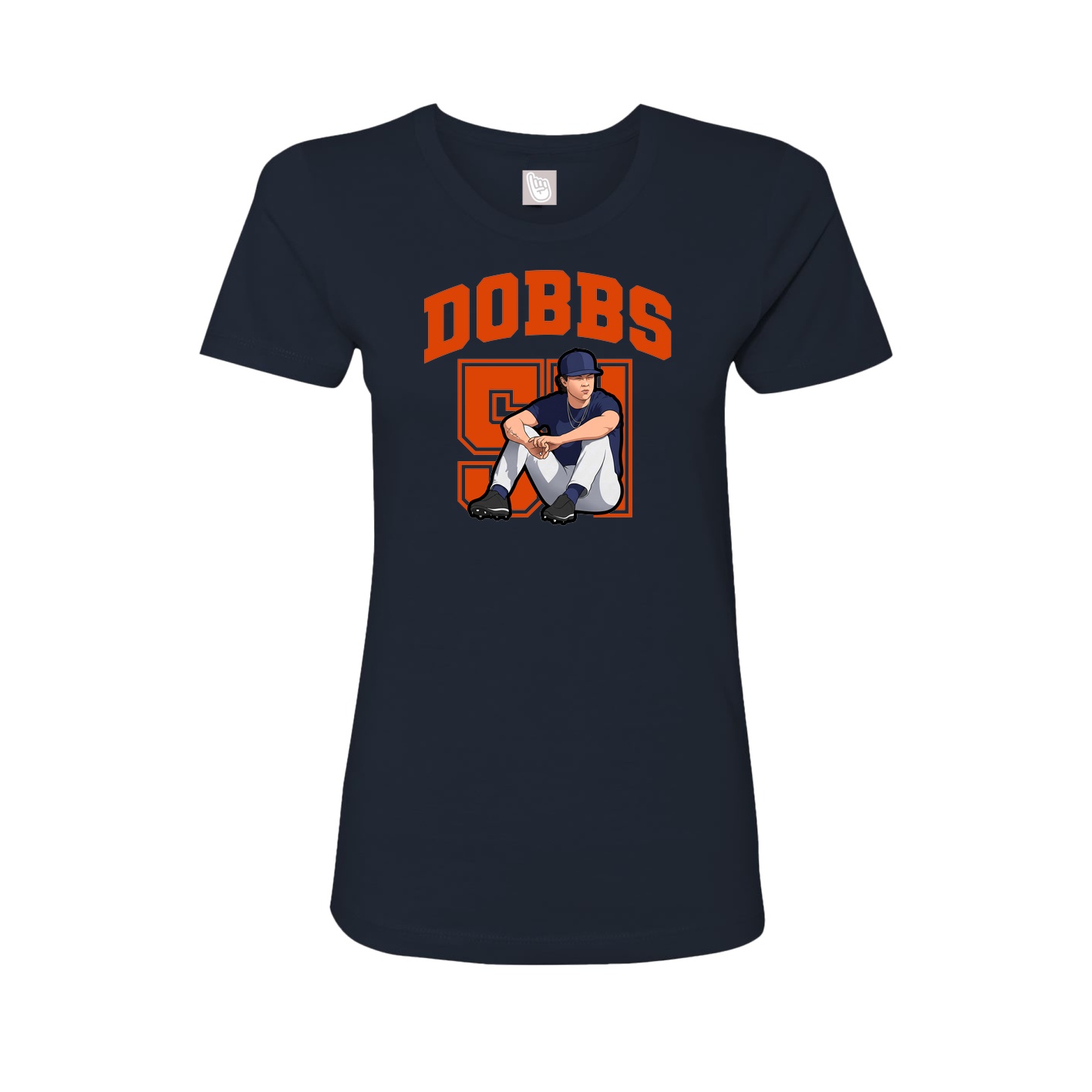 Fitted Women's Tee — Number in Navy