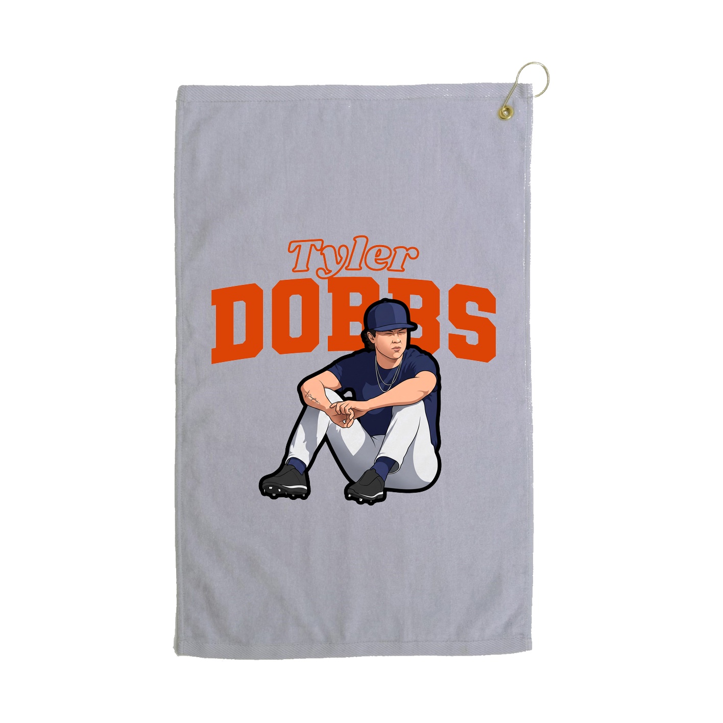Golf Towel — Name Arch in Grey