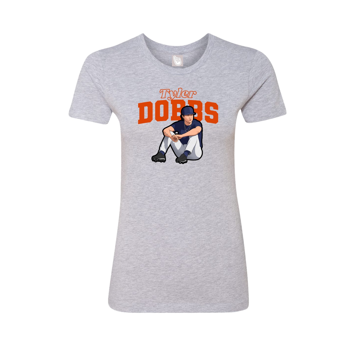 Fitted Women's Tee — Name Arch in Grey