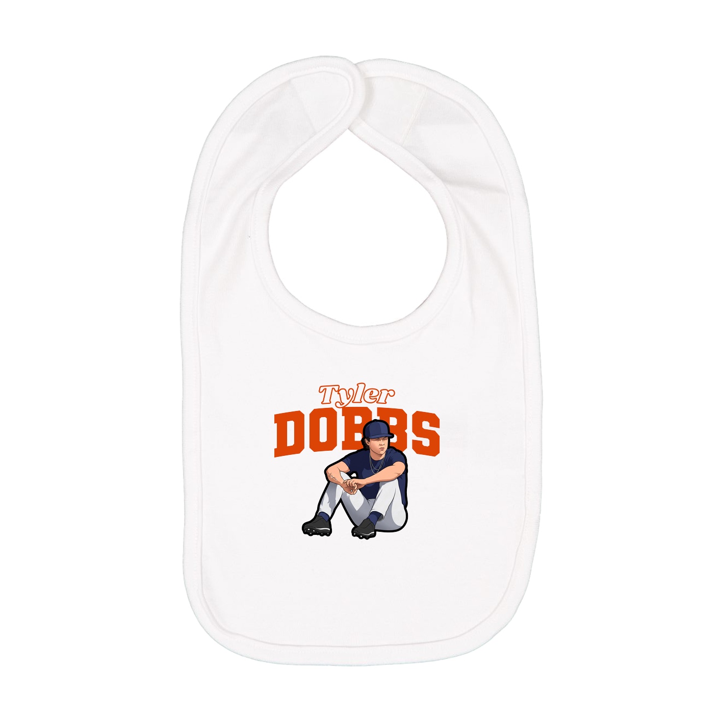 Infant Bib — Name Arch in White