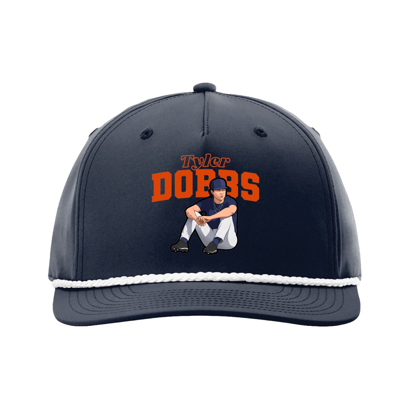 Five-Panel Classic Rope Cap — Name Arch in Navy