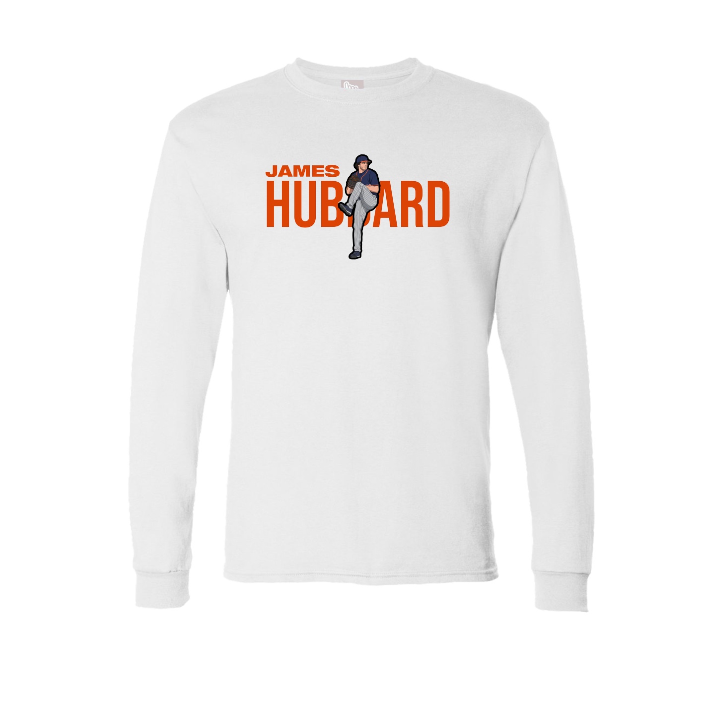 Long Sleeve Tee — Player Name in White