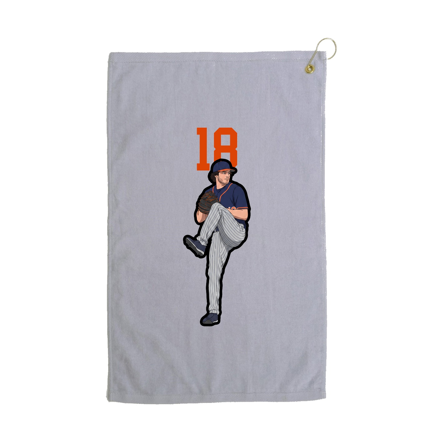 Golf Towel — Number Top in Grey