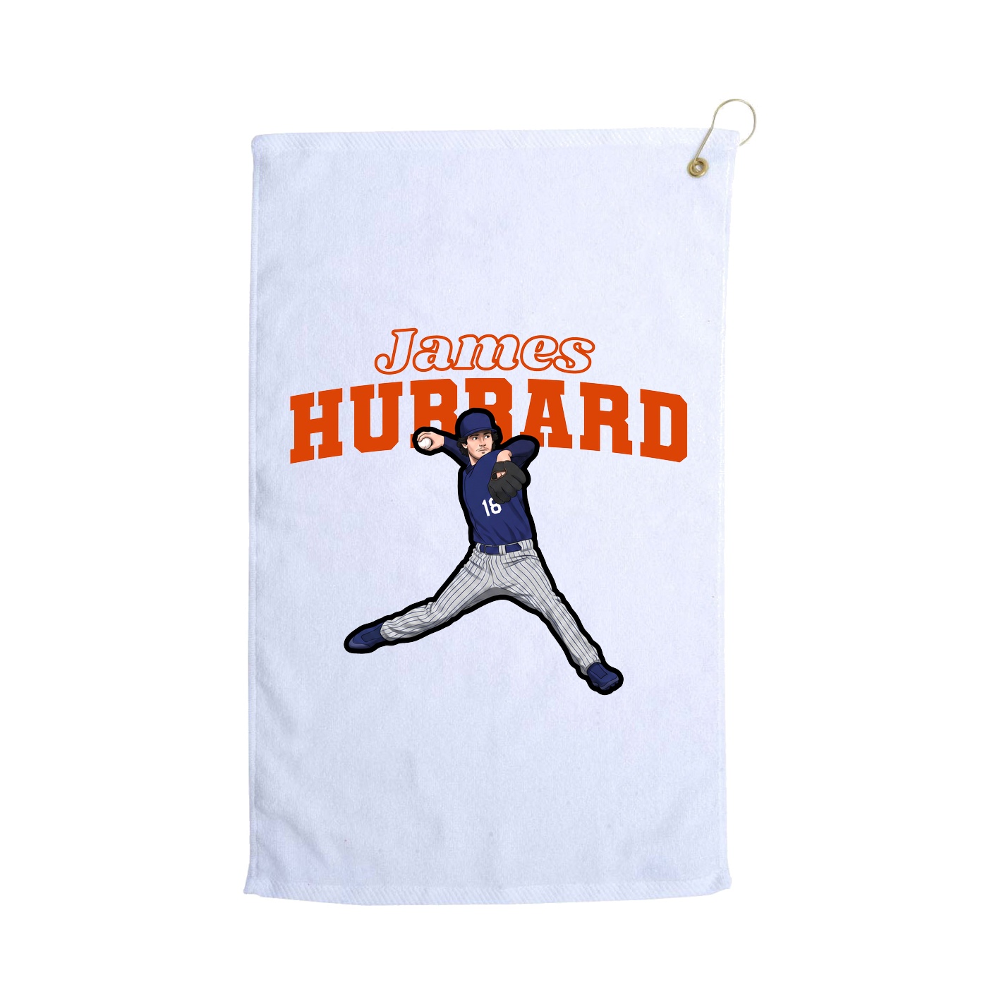 Golf Towel — Name Arch in White