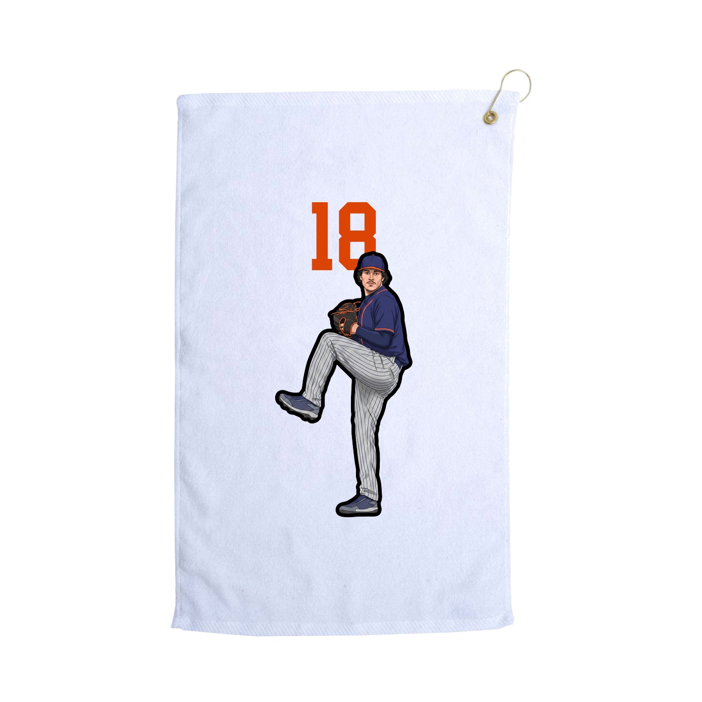 Golf Towel — Number Top in White