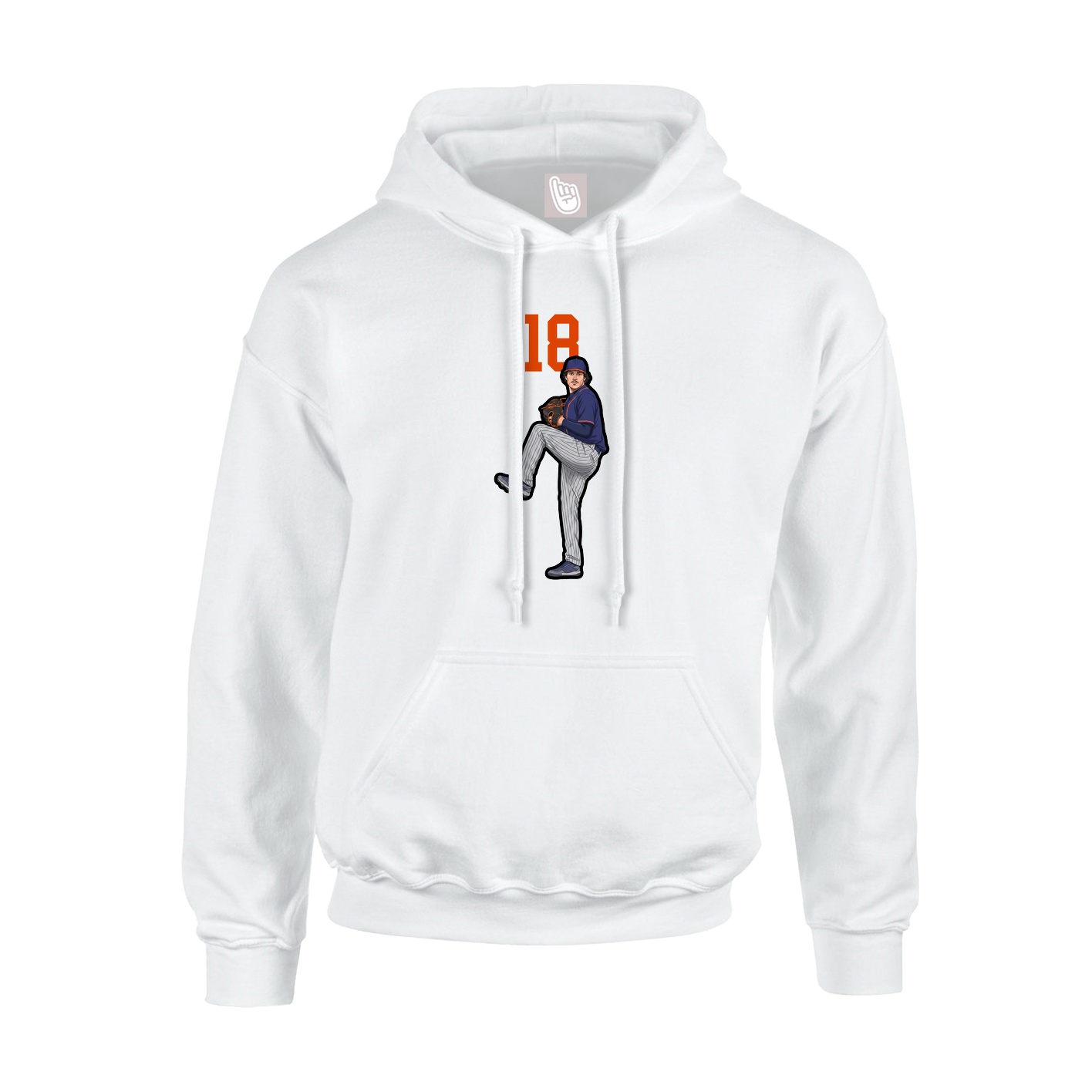 Hoodie — Number Top in White
