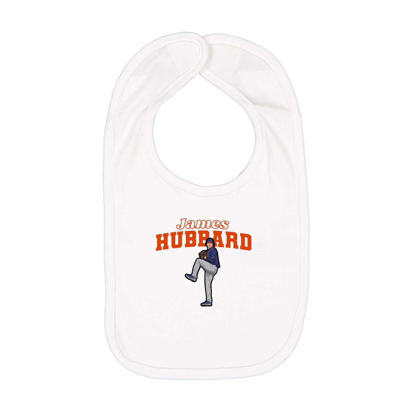 Infant Bib — Name Arch in White