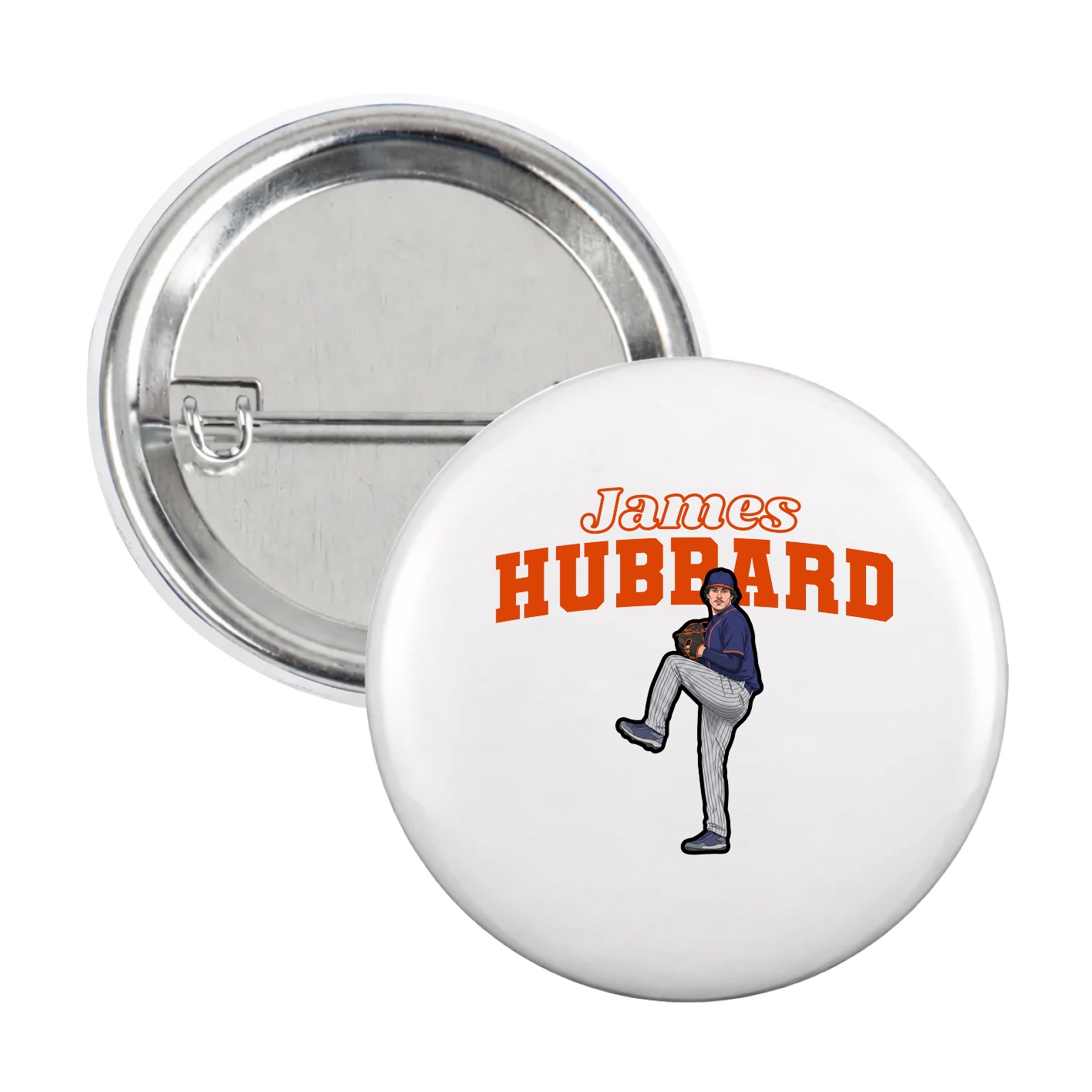 Game Day Button — Name Arch in White