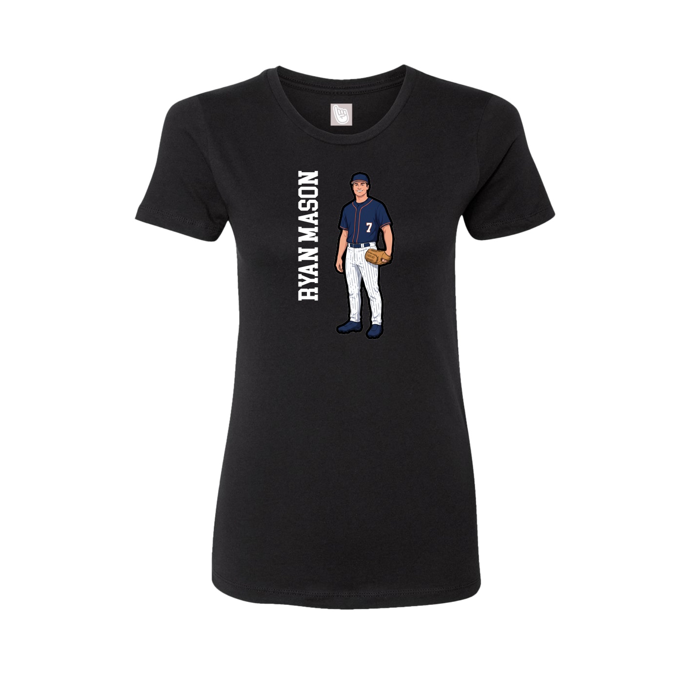Fitted Women's Tee — Name Vertical in Black