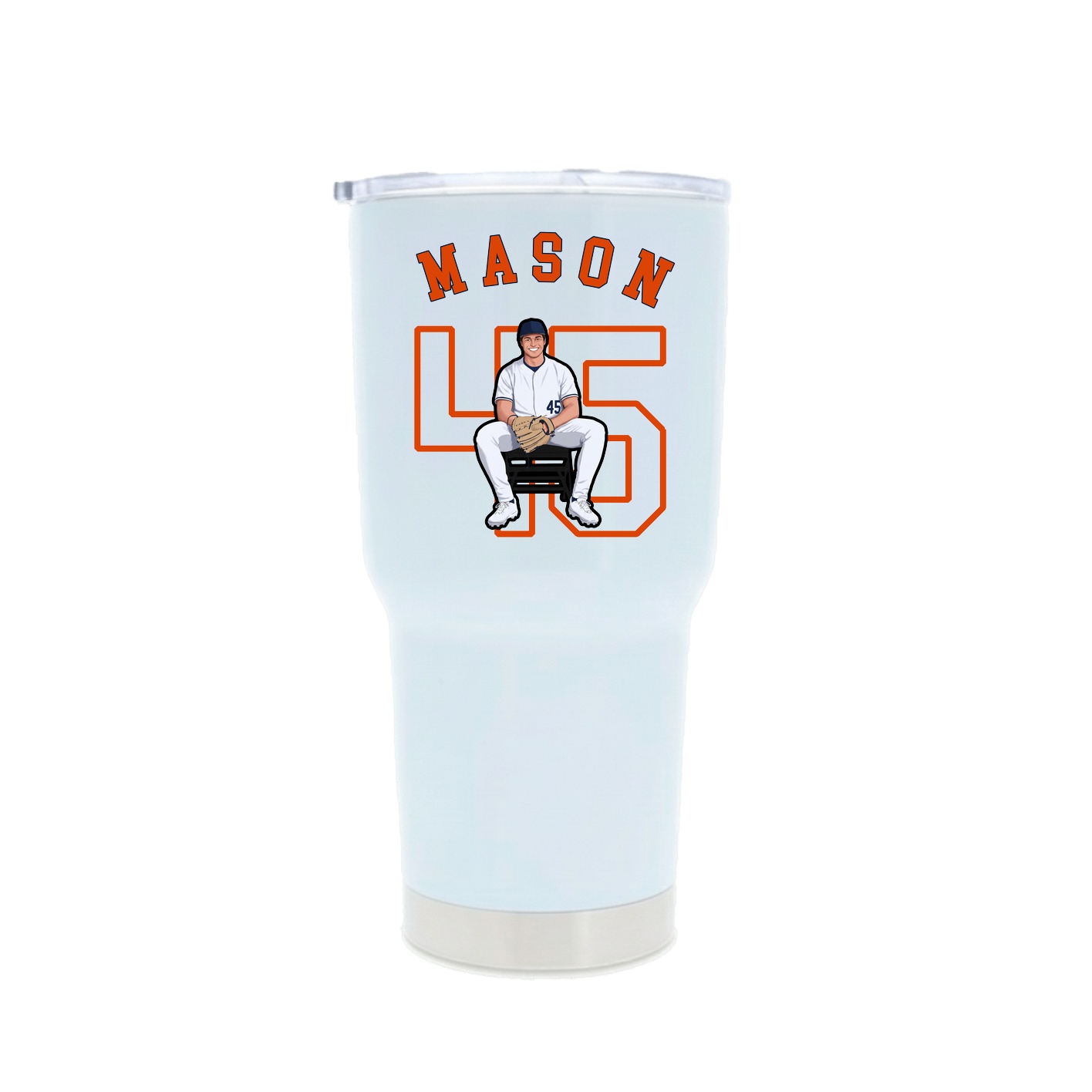 30oz Stainless Steel Tumbler — Shirsey Arch in White