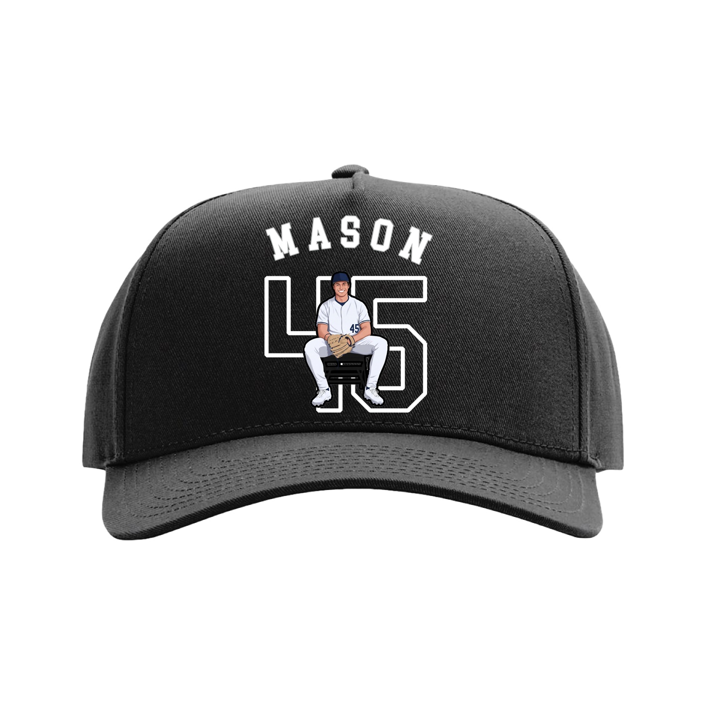 Full Fabric Five-Panel Champ Cap — Shirsey Arch in Black