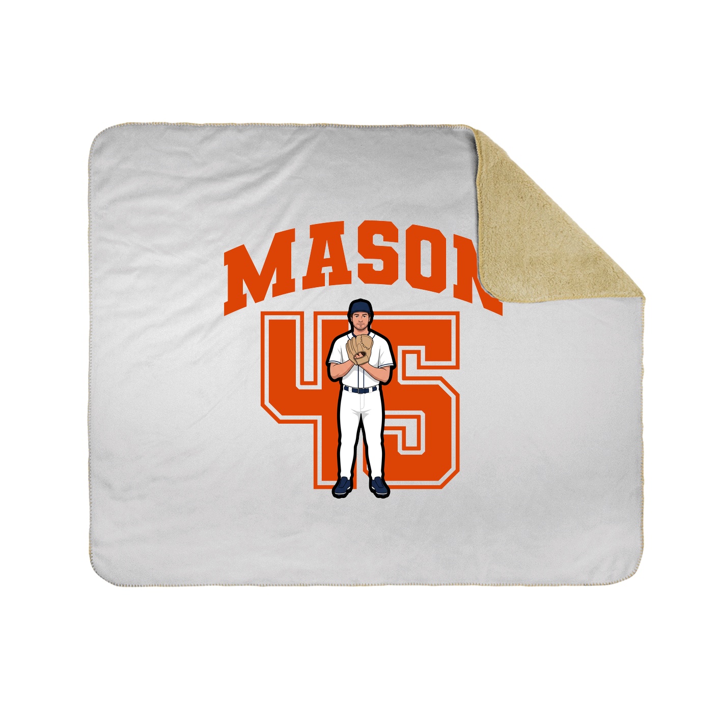 Throw Blanket — Number in White