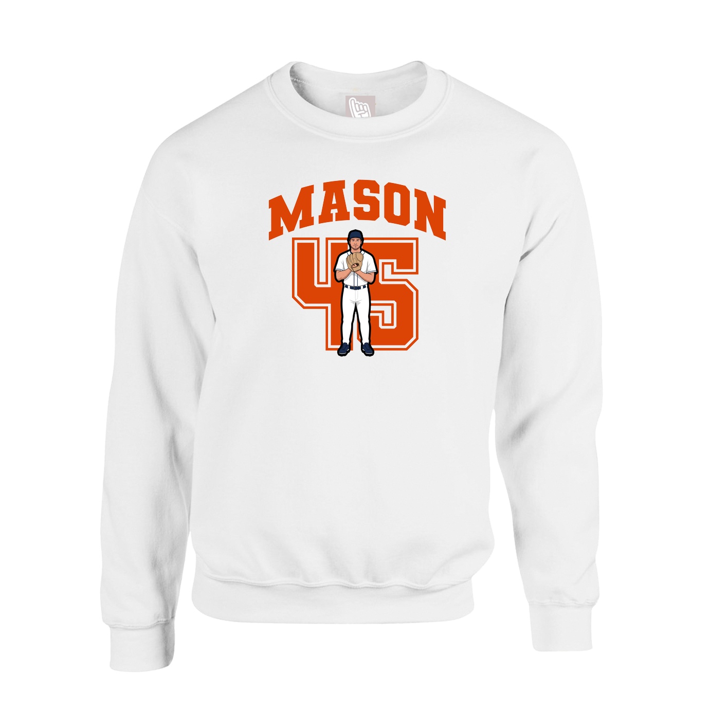 Fleece Crew — Number in White