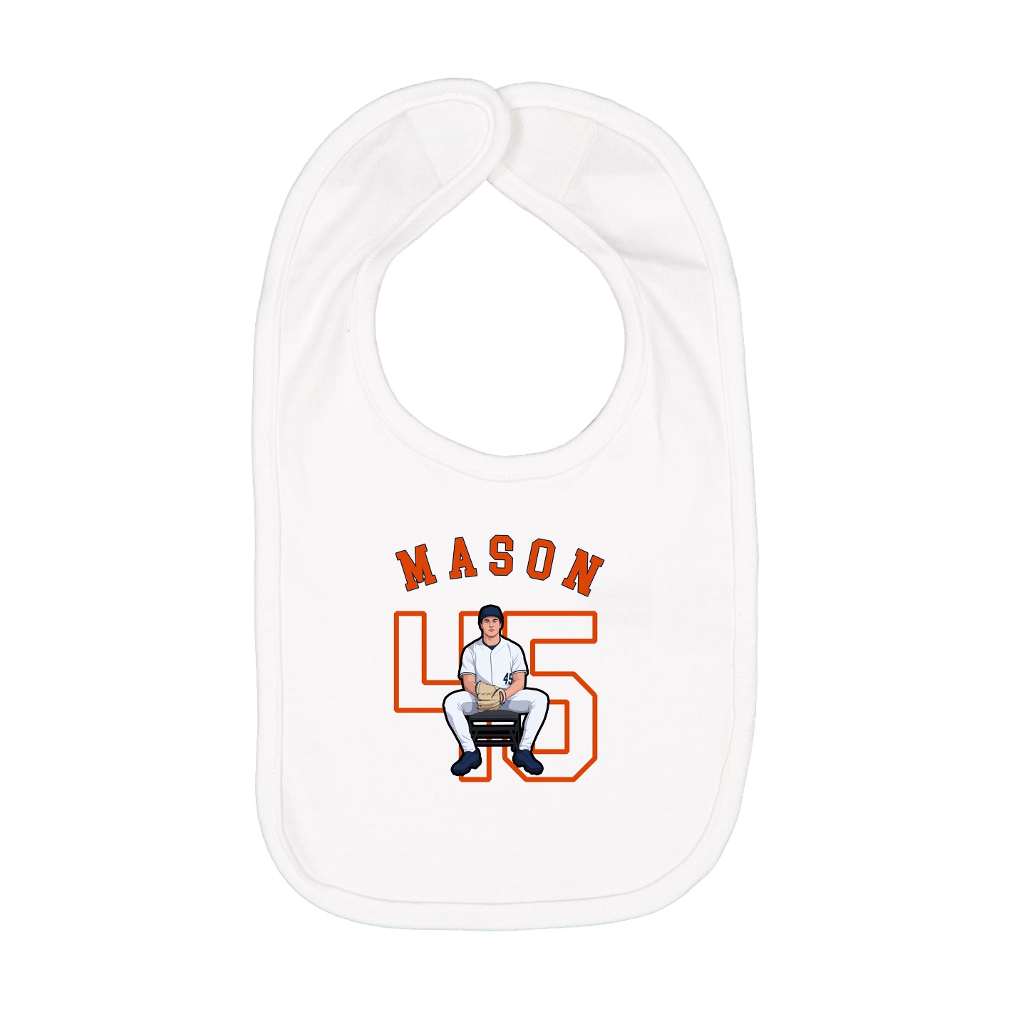 Infant Bib — Shirsey Arch in White
