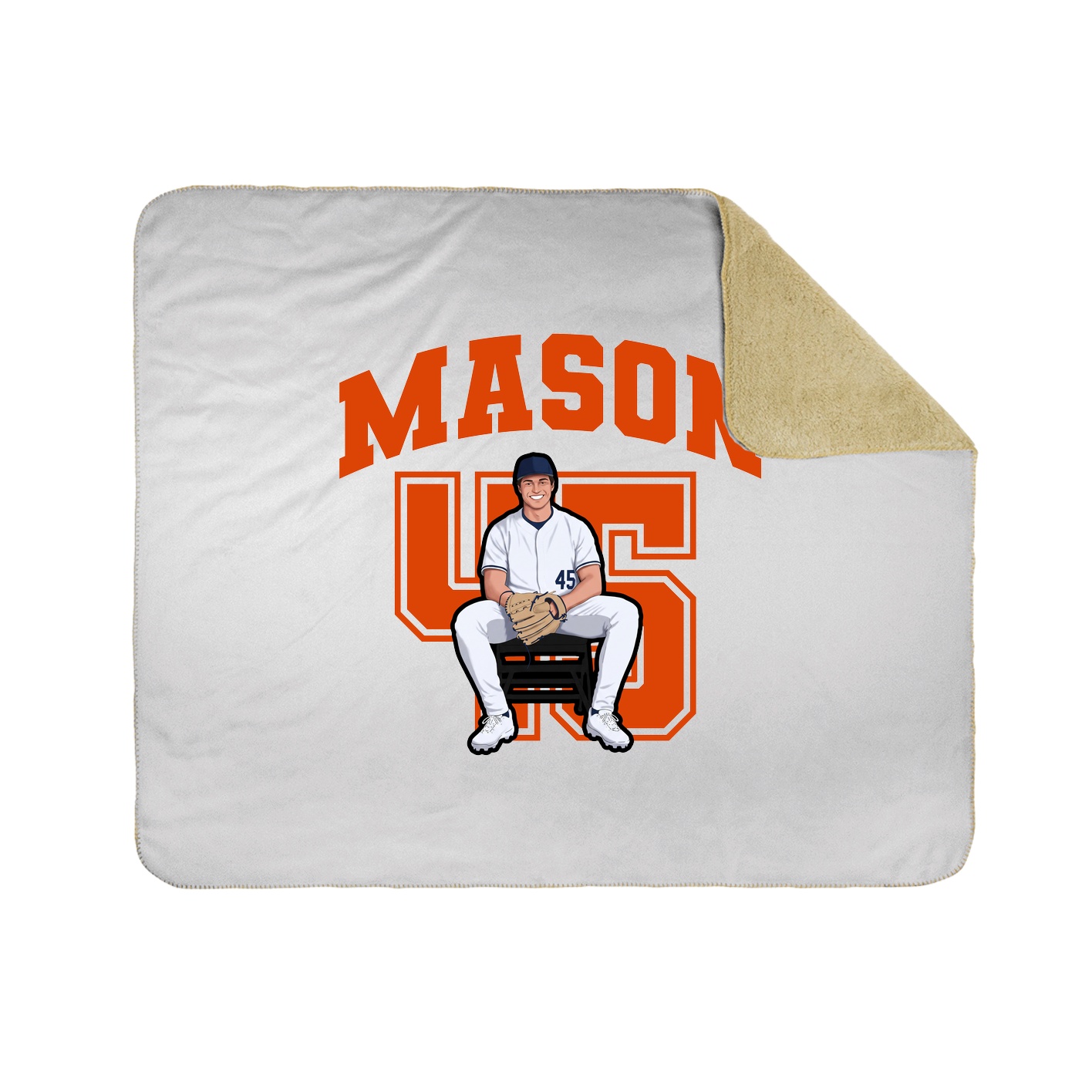 Throw Blanket — Number in White