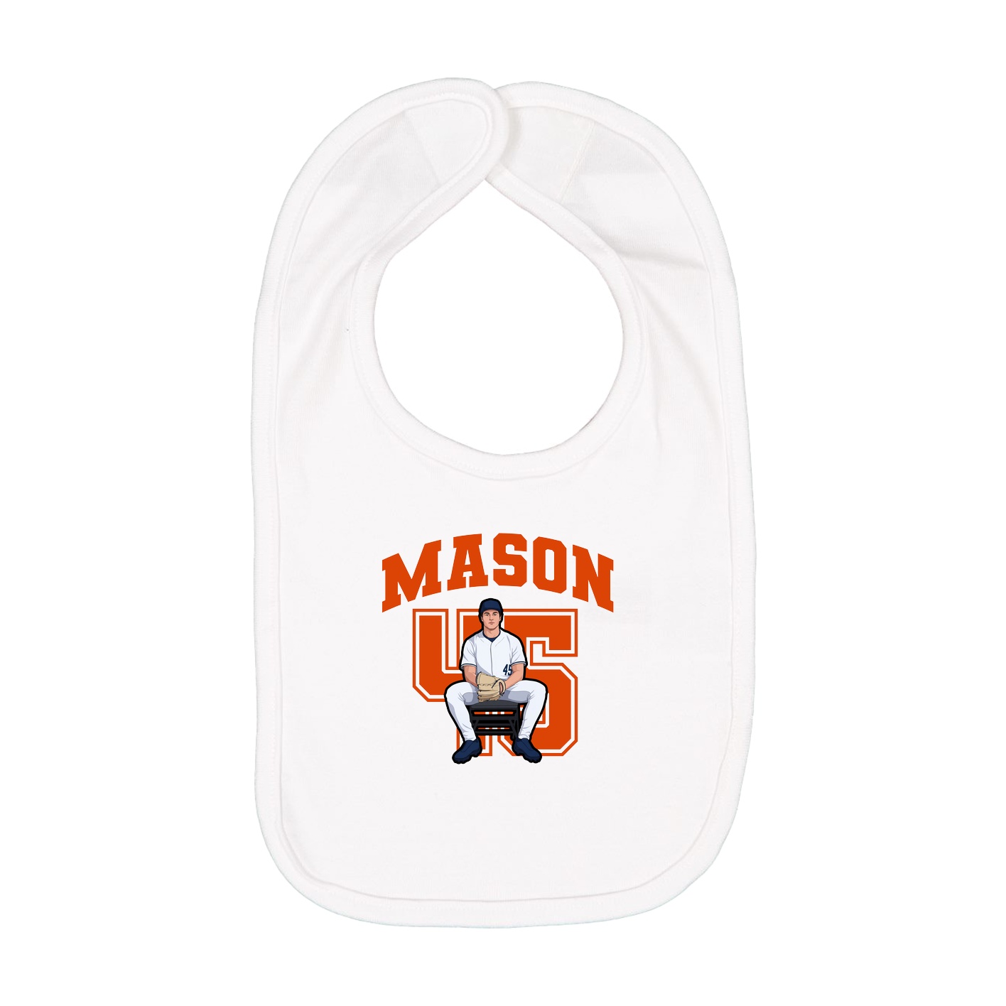 Infant Bib — Number in White