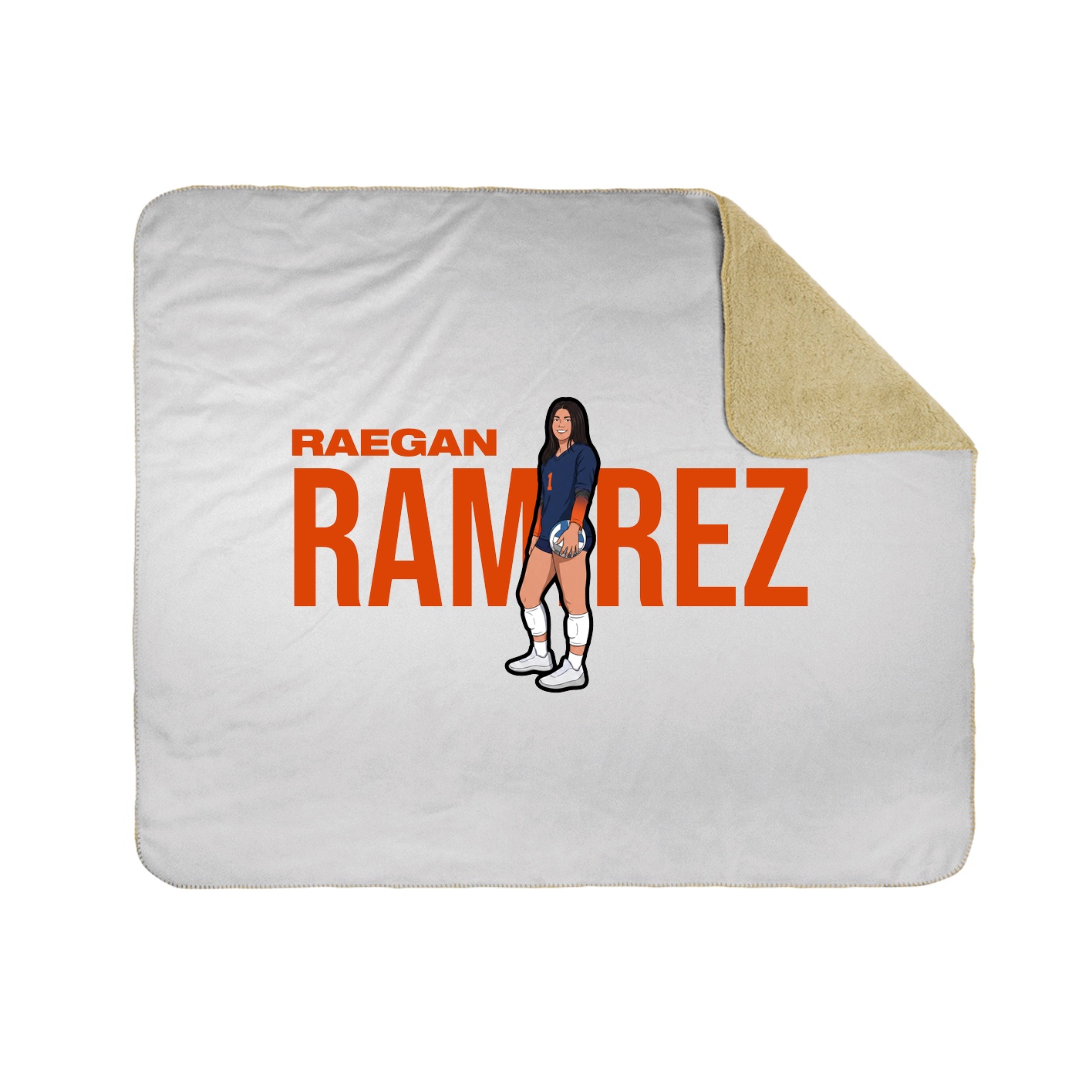Throw Blanket — Player Name in White