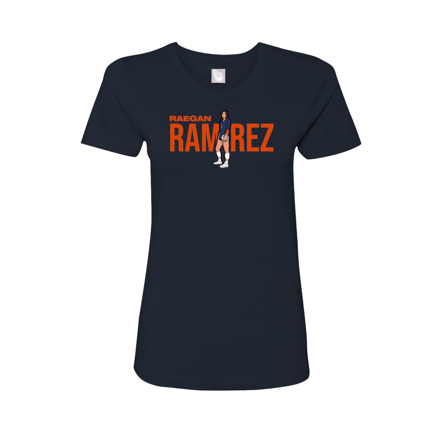 Fitted Women's Tee — Player Name in Navy