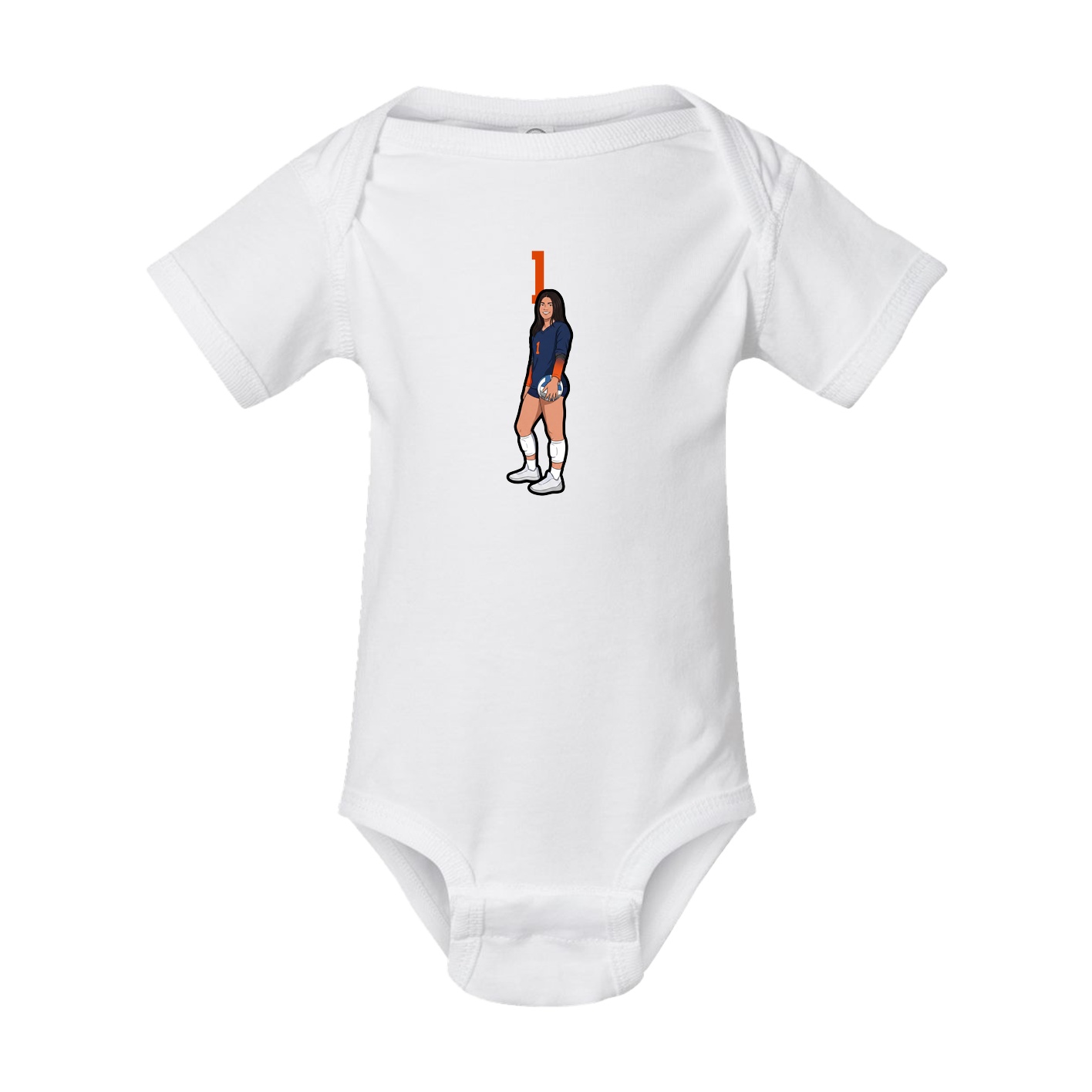 Baby Onesie — Number Top in White