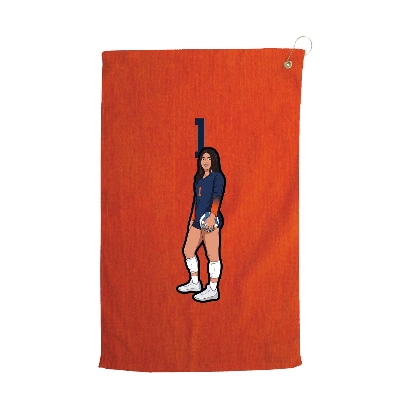 Golf Towel — Number Top in Orange