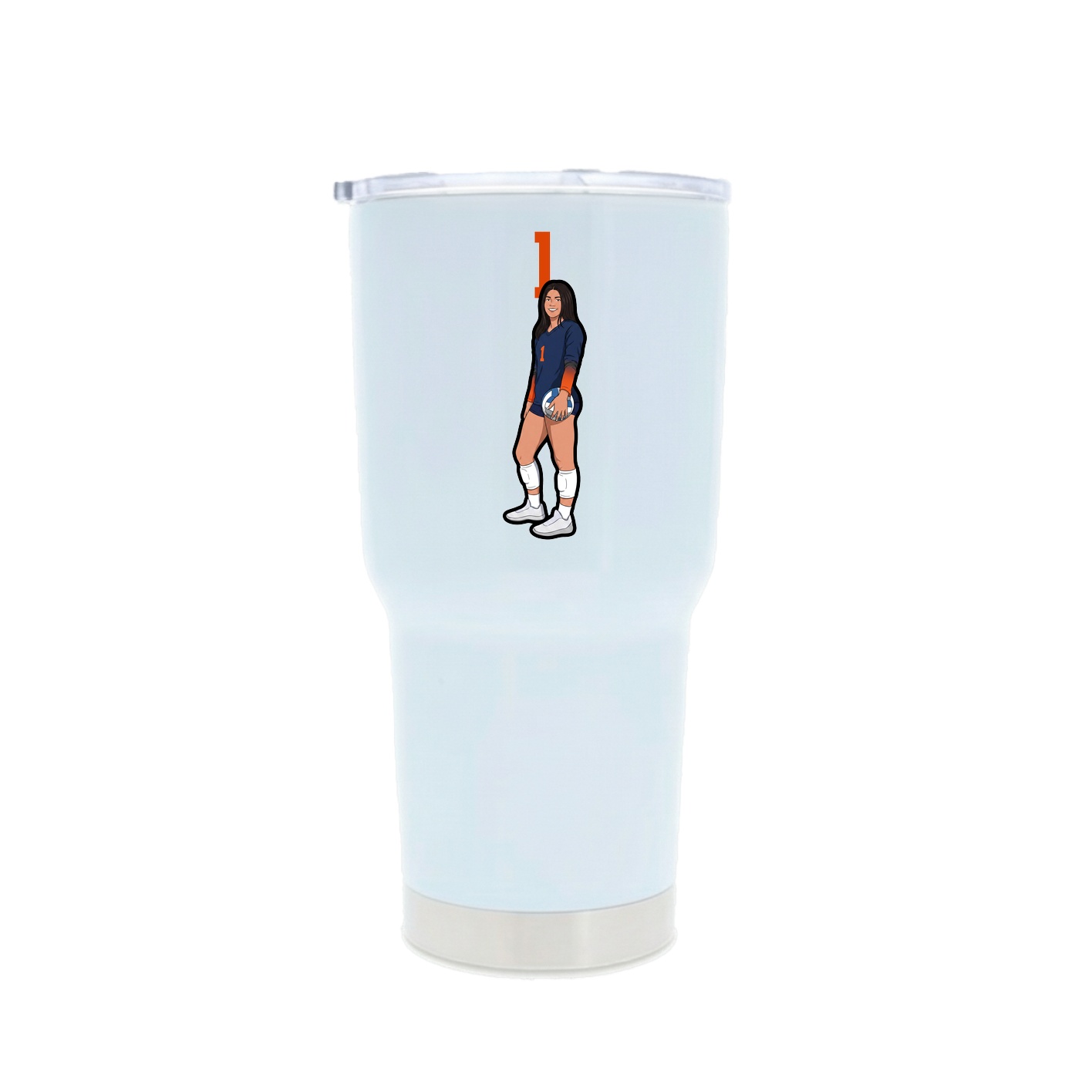 30oz Stainless Steel Tumbler — Number Top in White