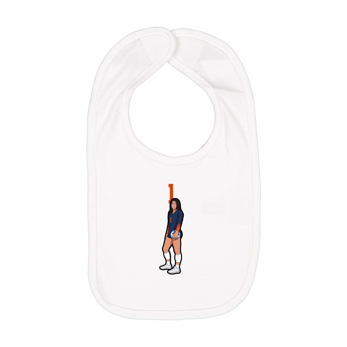 Infant Bib — Number Top in White