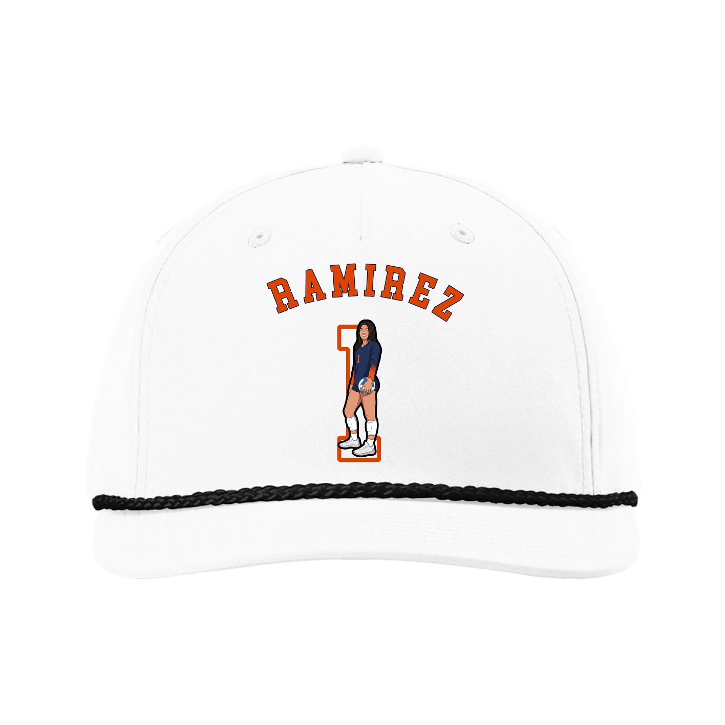 Five-Panel Classic Rope Cap — Shirsey Arch in White