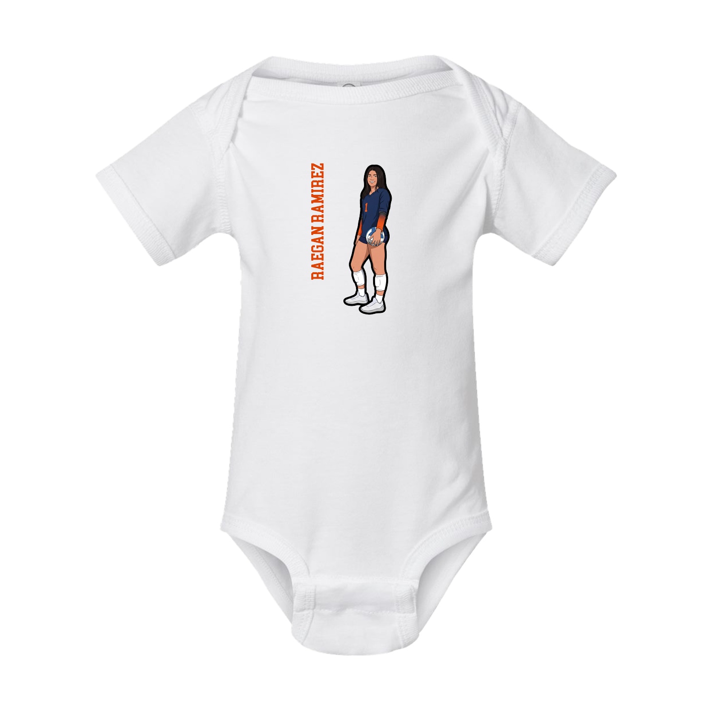 Baby Onesie — Name Vertical in White