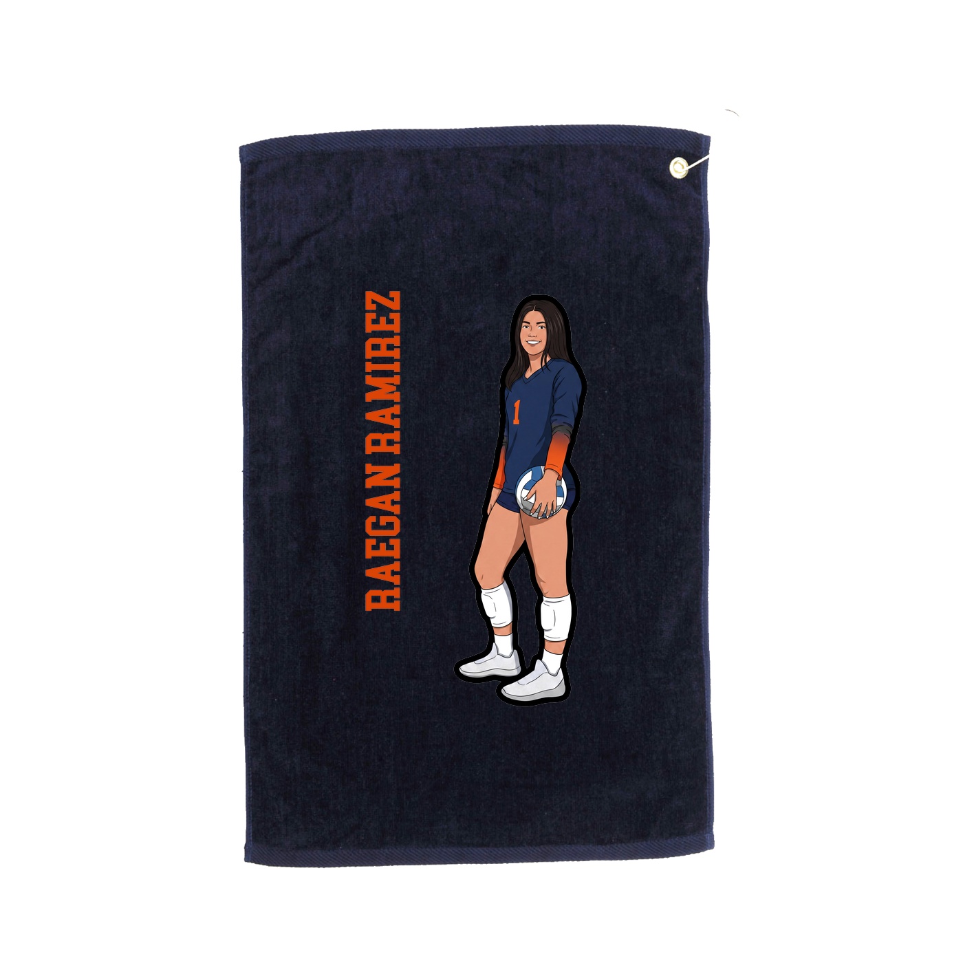 Golf Towel — Name Vertical in Navy