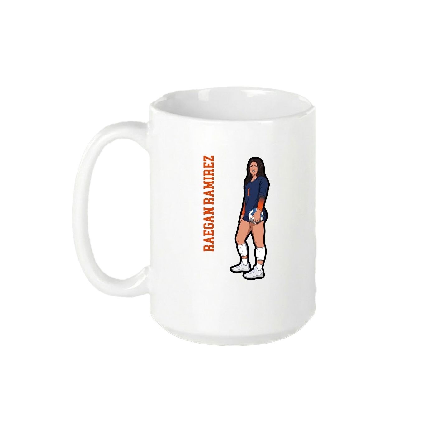15oz Coffee Mug — Name Vertical in White