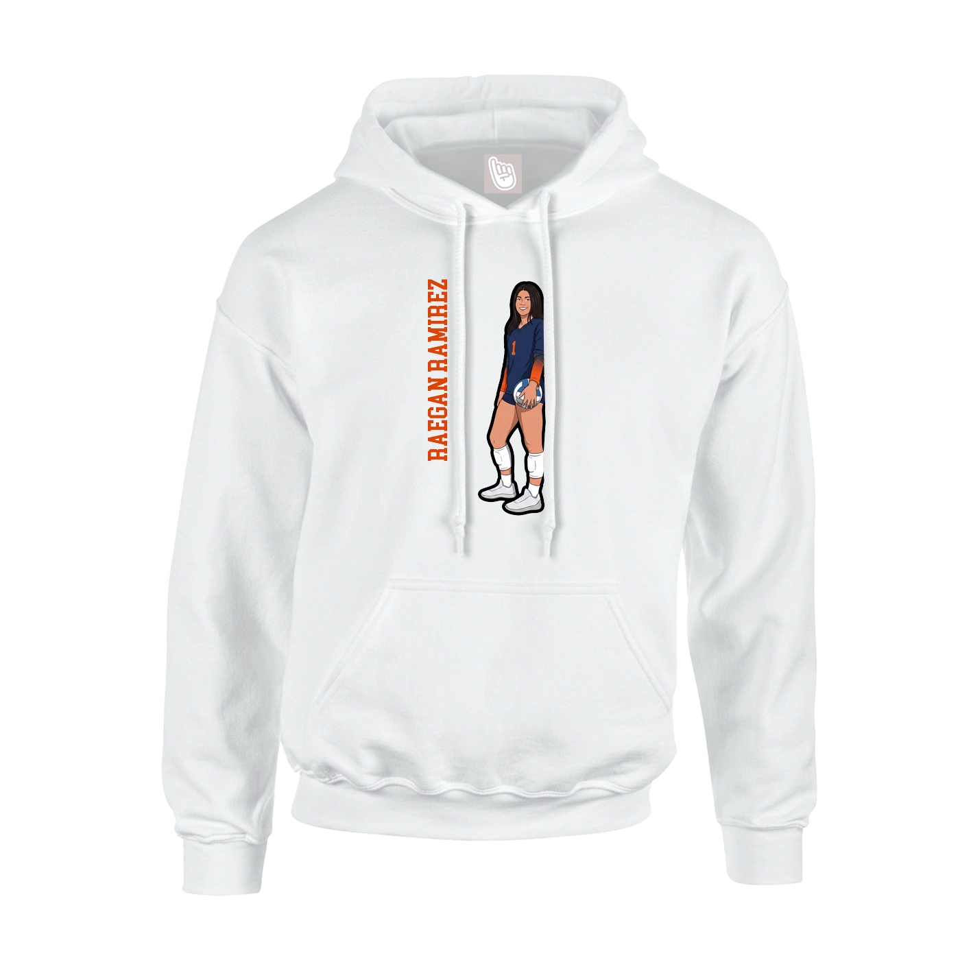 Hoodie — Name Vertical in White