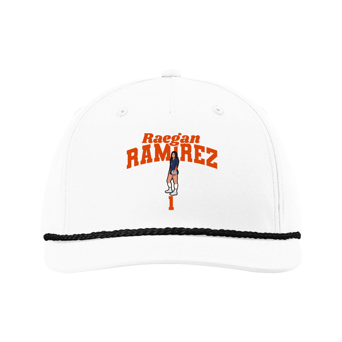 Five-Panel Classic Rope Cap — Signature Arch in White