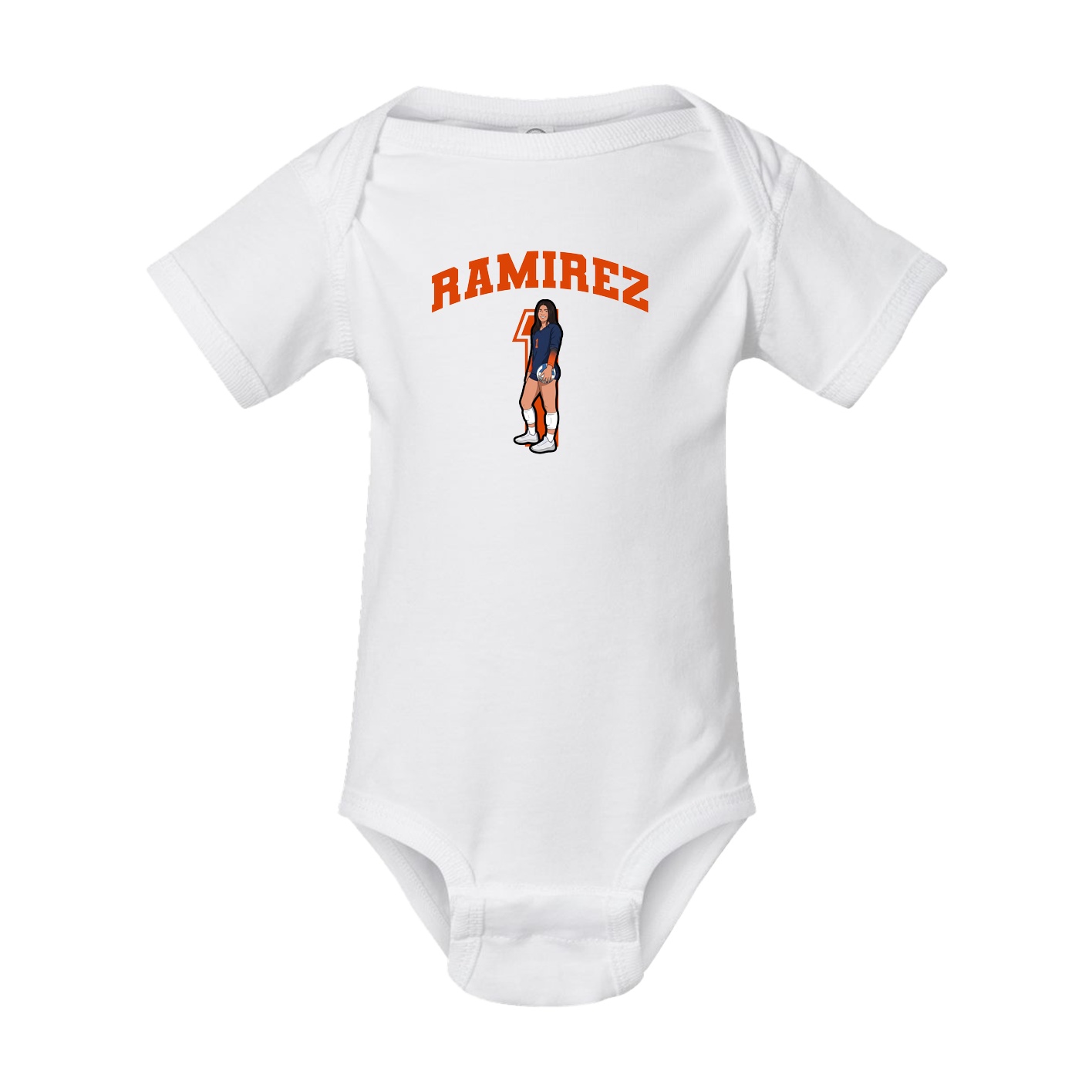 Baby Onesie — Number in White