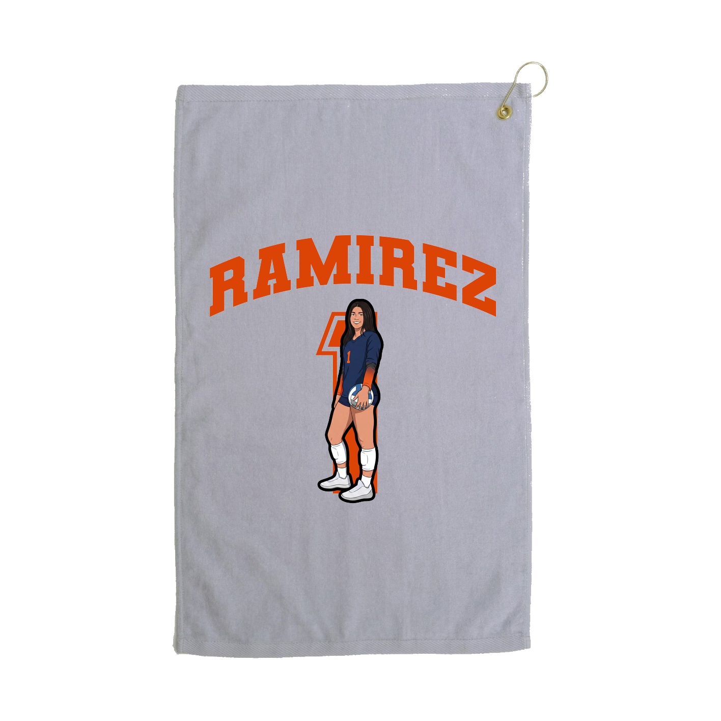 Golf Towel — Number in Grey