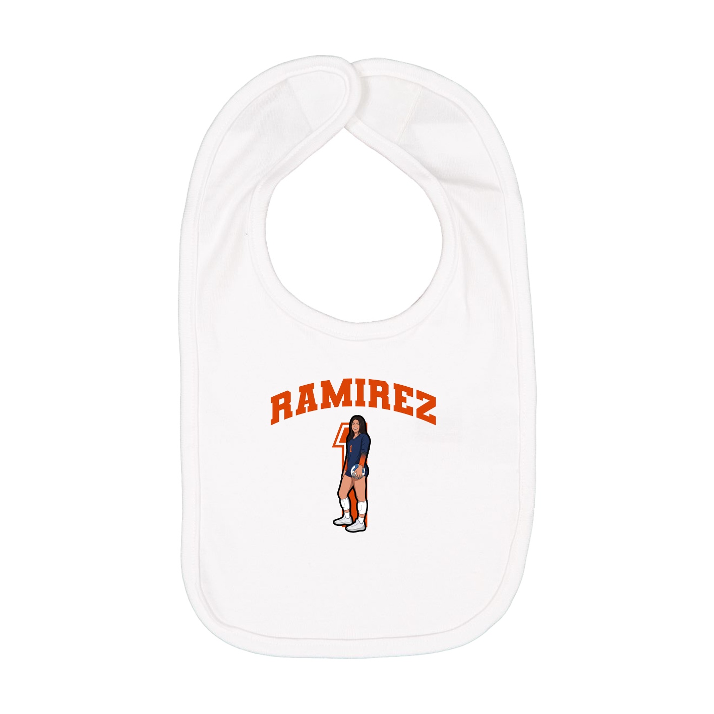 Infant Bib — Number in White