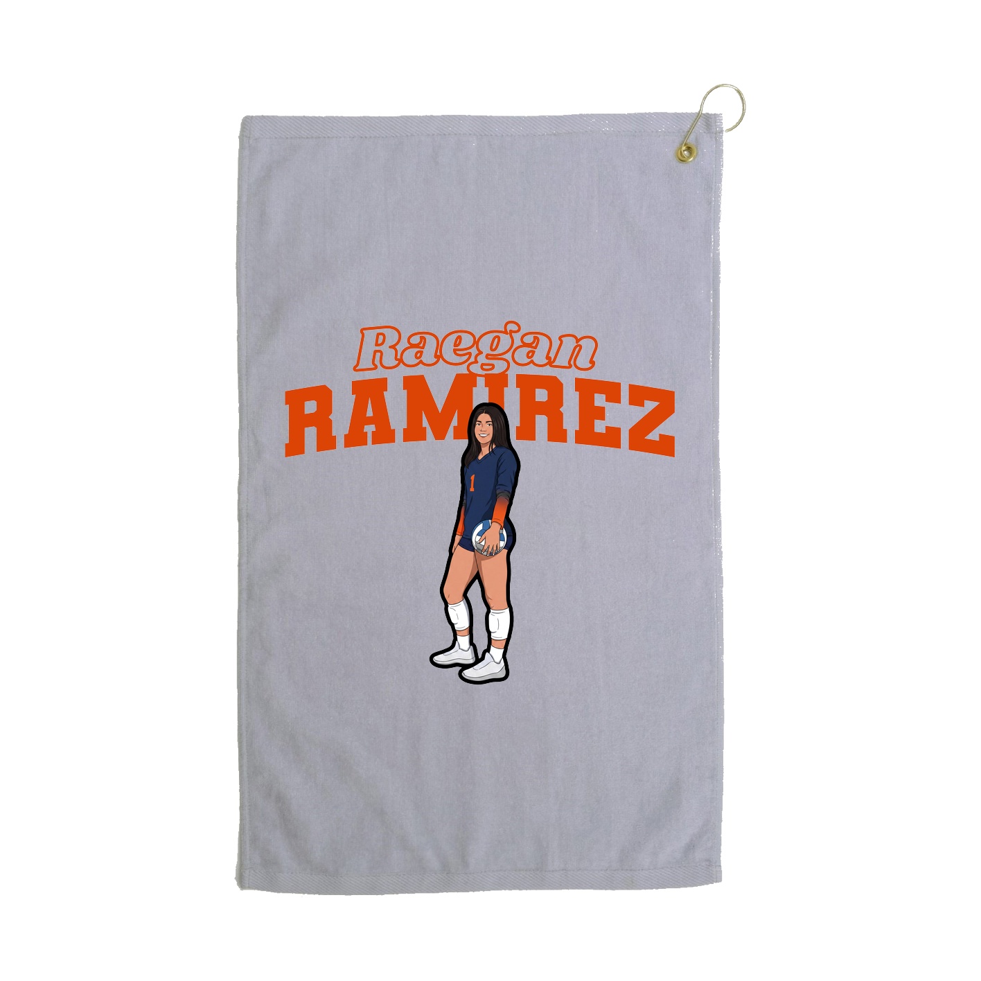 Golf Towel — Name Arch in Grey